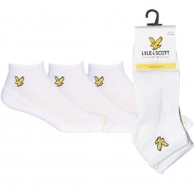 3-Pack Golden Eagle Logo Sports Trainer Socks, White