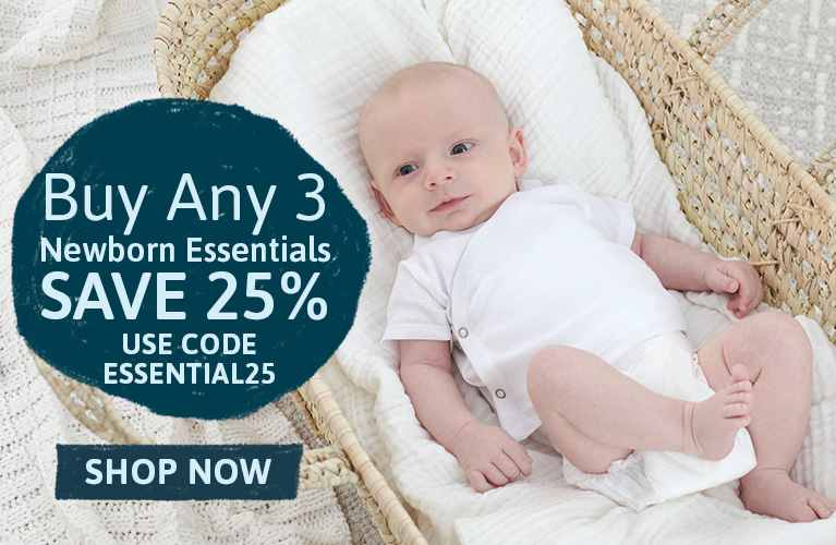 Buy Any 3 Newborn Essentials - Save 25% use code ESSENTIAL25