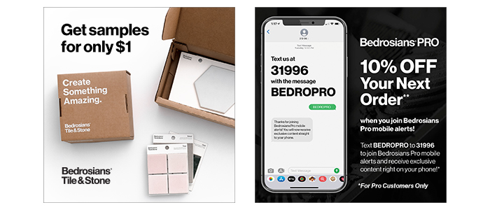 Get Samples for only $1. 10% Off Your Next Order when you sign up for BedroPro Text Messages.