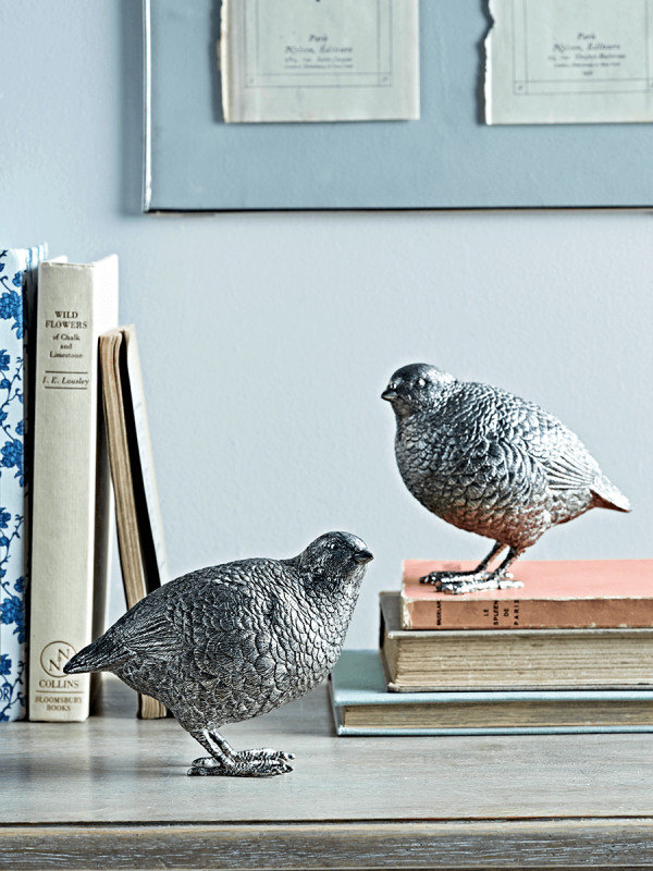 Pair of Silver Quails