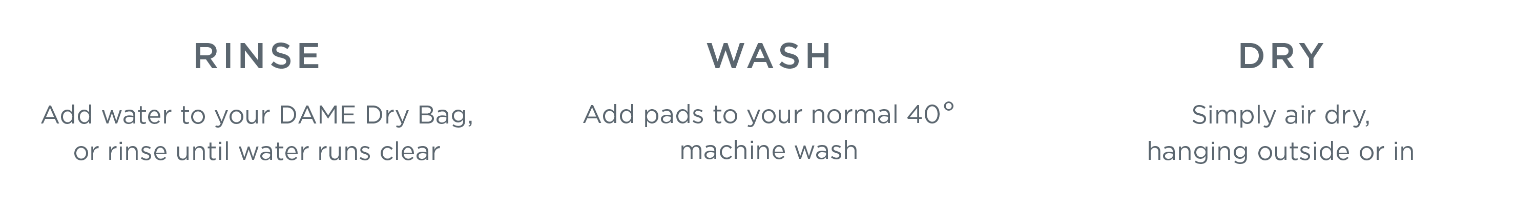 WASHING YOUR PADS