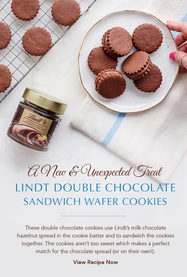 Lindt Double Chocolate Sandwich Wafer Cookies