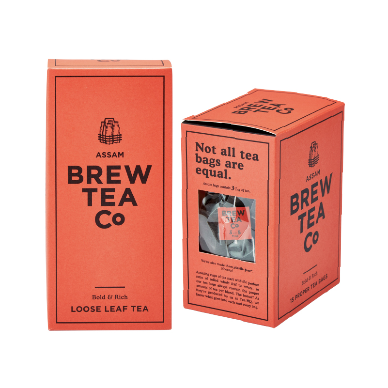 Assam loose leaf tea in Brew Tea boxes