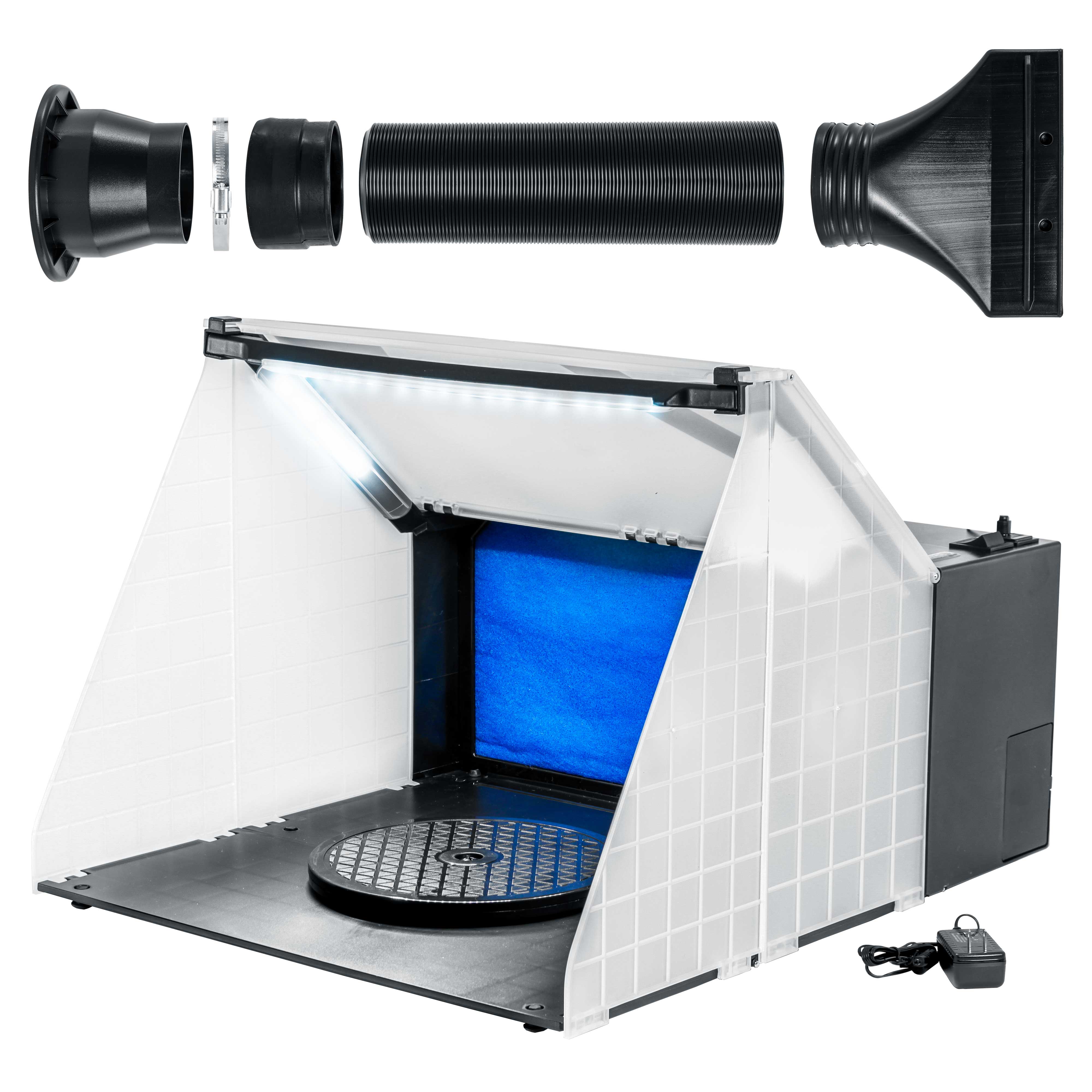Image of Portable Hobby Airbrush Spray Booth Kit with LED Lights