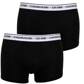 2-Pack CK One Cotton Stretch Boxer Trunks, Black