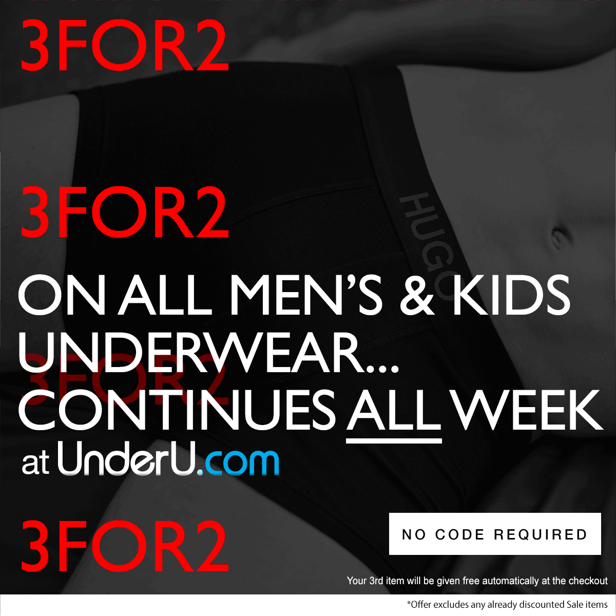 3 for 2 on all Underwear