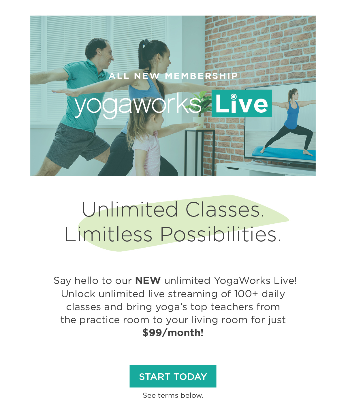 Unlimited live stream yoga for just $99
