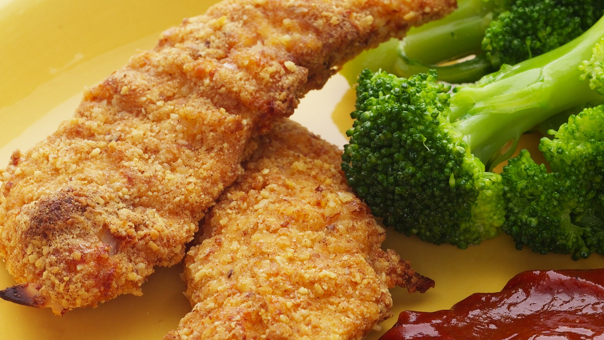 Almond-crusted chicken fingers