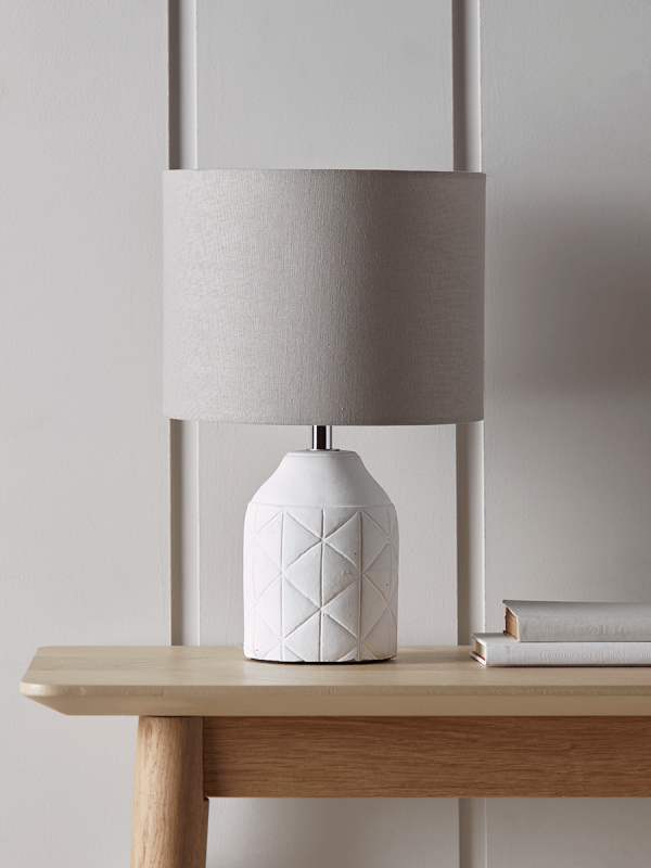 Geometric Bedside Lamp - White