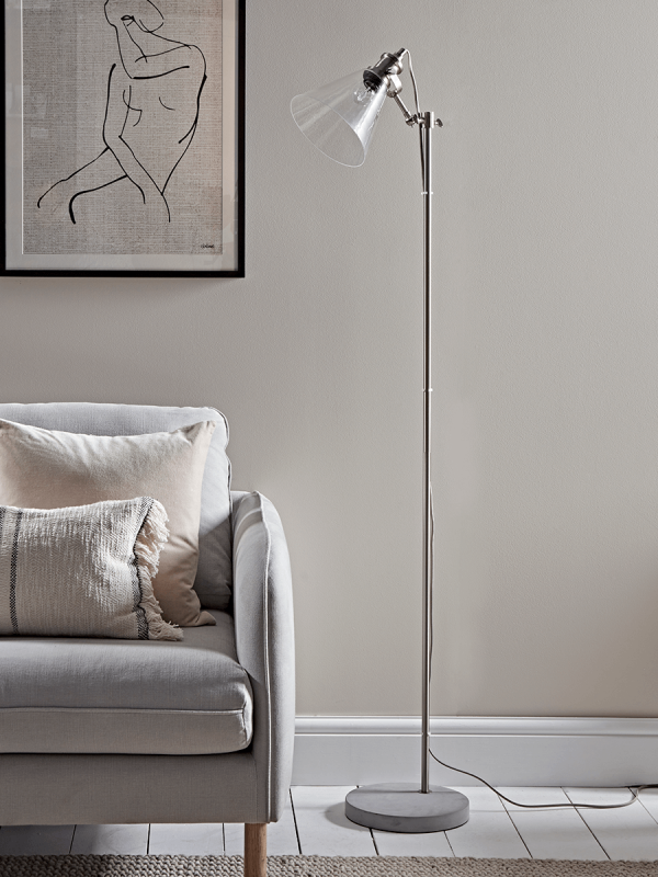 Glass & Concrete Floor Lamp