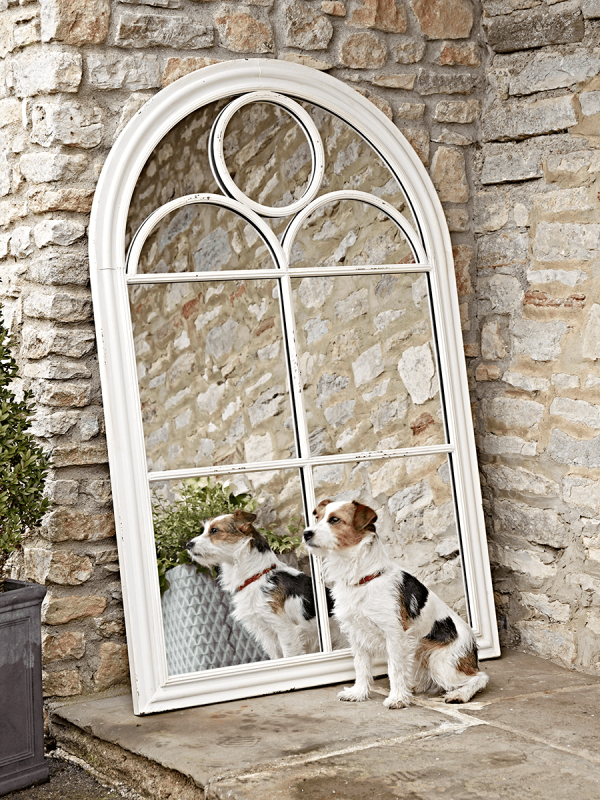 NEW White Arch Outdoor Mirror