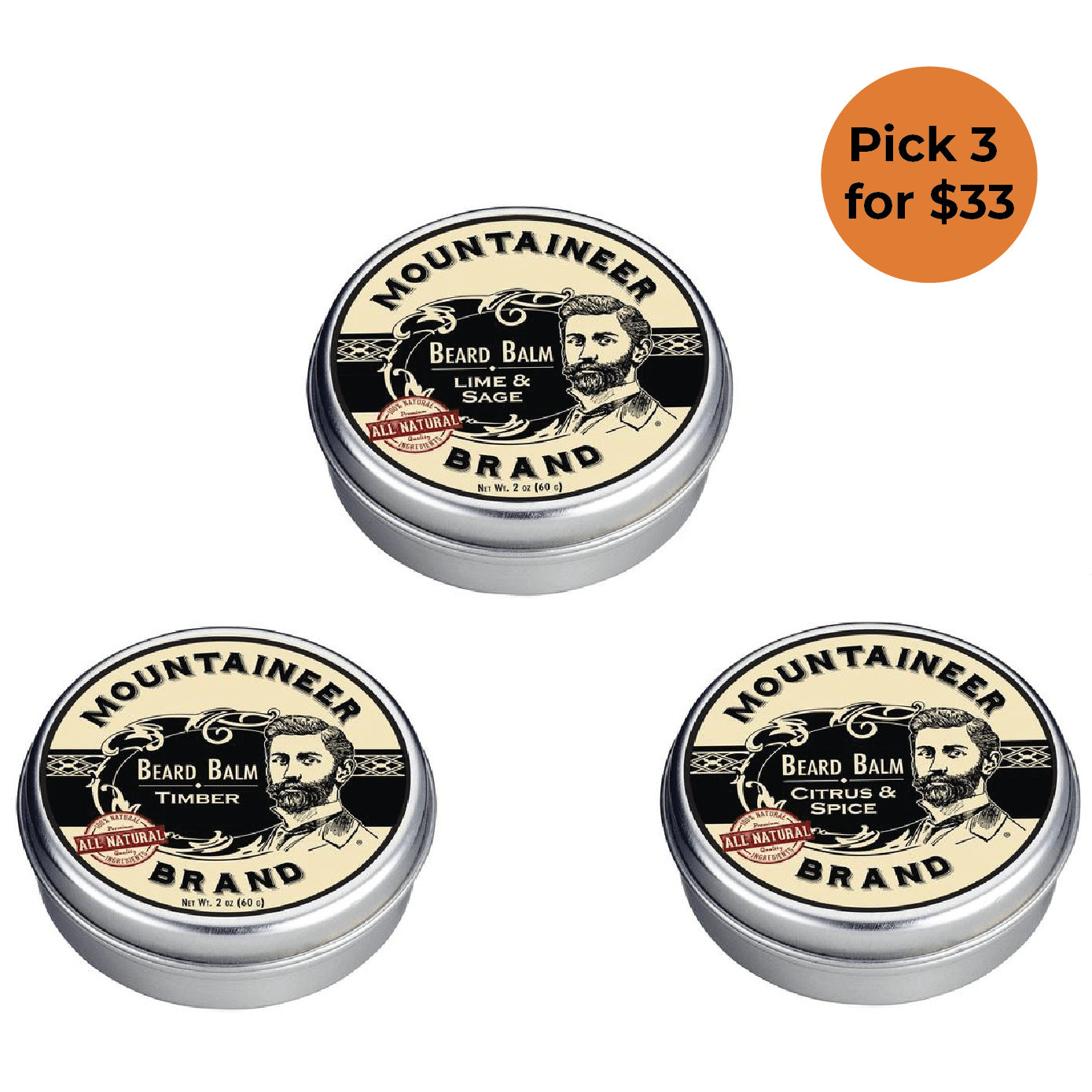 Image of Conditioning Beard Balm (3 Pack) - Mix & Match