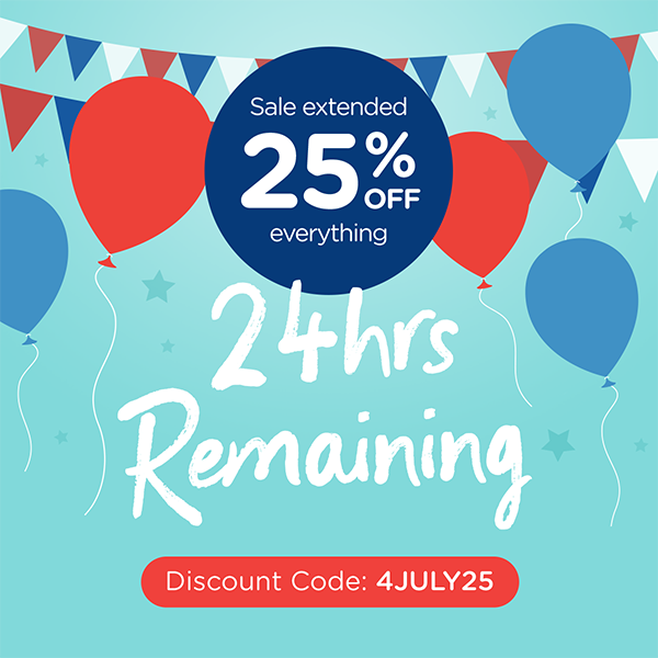 24hrs Remaining  - 25% Off with code - Discount Code: 4JULY25