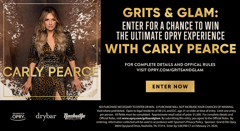 Grits & Glam: The Ultimate Opry Experience with Carly Pearce