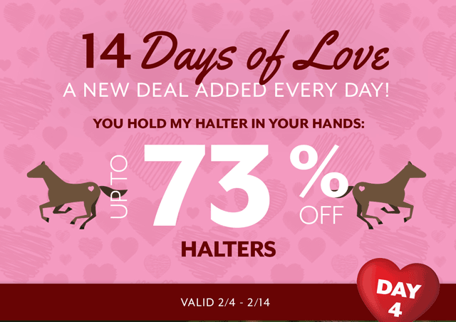 14 Days of Love - a new deal added every day. Today's lovely deal is on Halters.