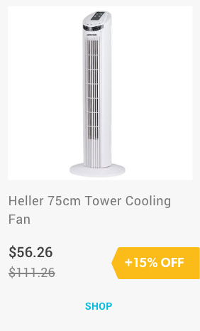 Heller 75cm Tower Cooling Fan Oscillating Remote/Timer/3 Speed Portable Cooler