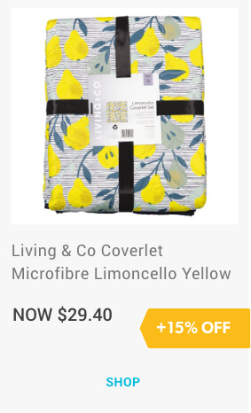 Living & Co Coverlet Microfibre Limoncello Yellow Queen/ King