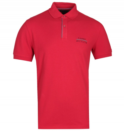 Tommy Hilfiger Regular Fit Red Logo Polo Shirt
