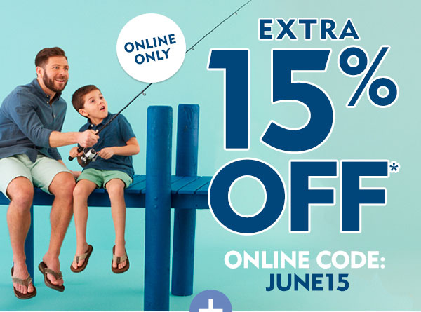 Online only extra 15% off with code June15