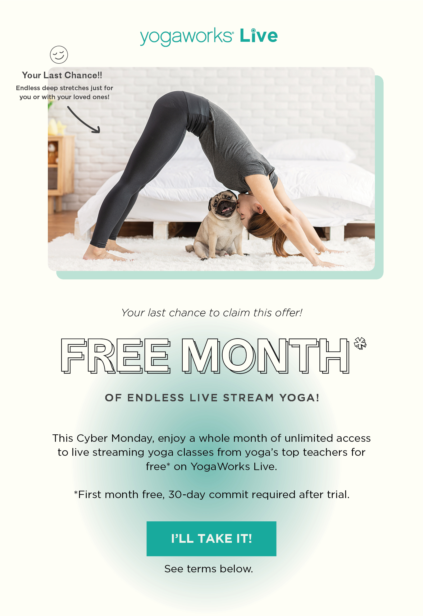 A free month of live stream yoga!