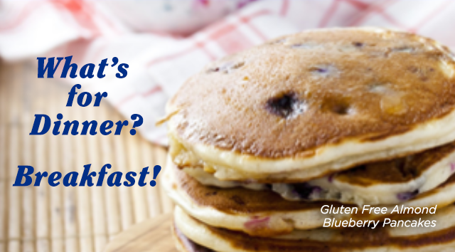 Gluten free almond blueberry pancakes