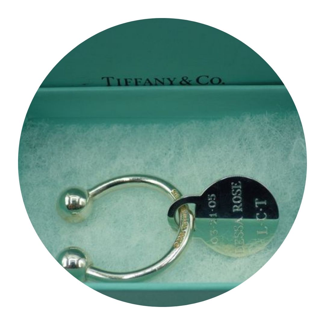 Tiffany & Co. 925 Sterling Round Tag Key Chain