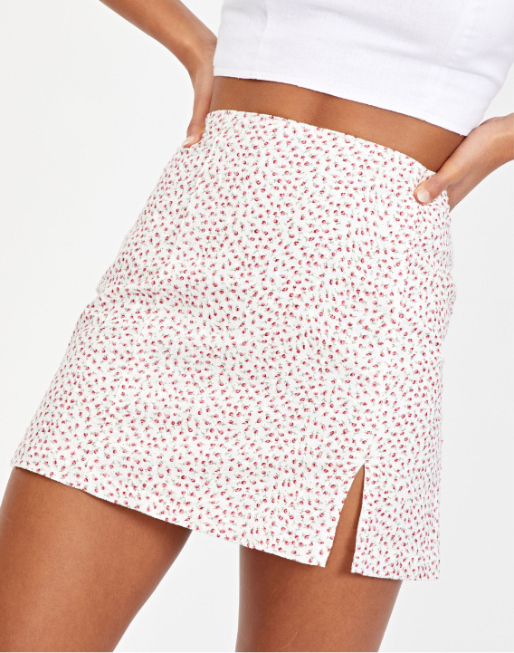 Shop Floral Mini Split Skirt
