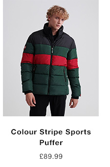 Colour Stripe Sports Puffer Jacket