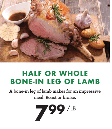 Half or Whole Bone-In Leg of Lamb - $7.99 per pound