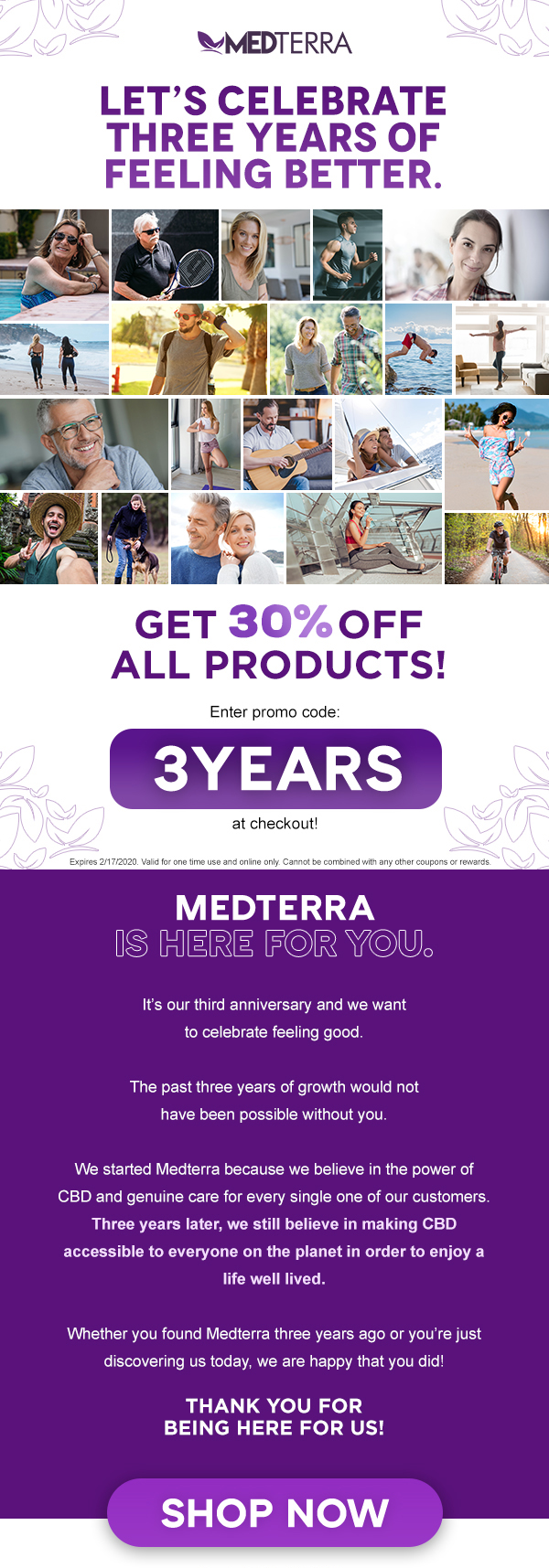 Get 30% off with the code 3YEAR