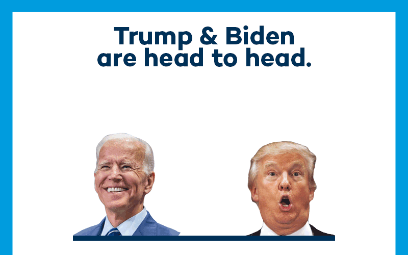 Trump & Biden are head to head. Biden: 48% Trump: 48%