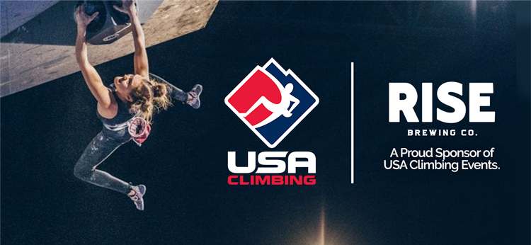 USA Climbing | Rise Brewing Co. A proud sponsor of USA Climbing Events.