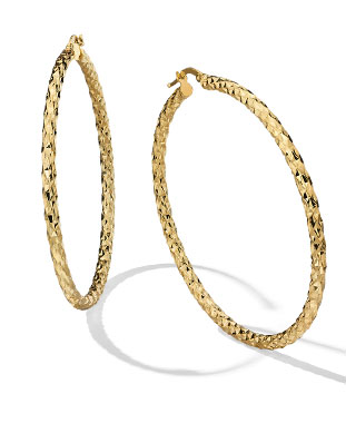 14K Yellow Gold Hoop Earrings