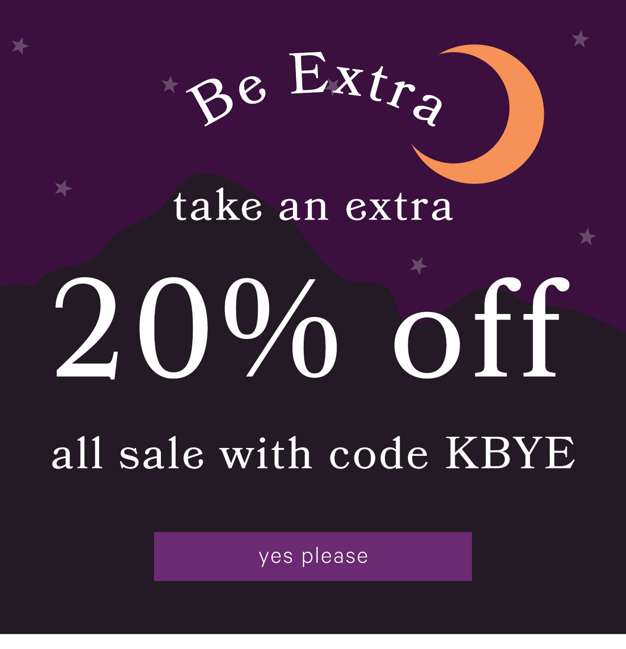 Take An Extra 20% Off All Sale With Code KBYE