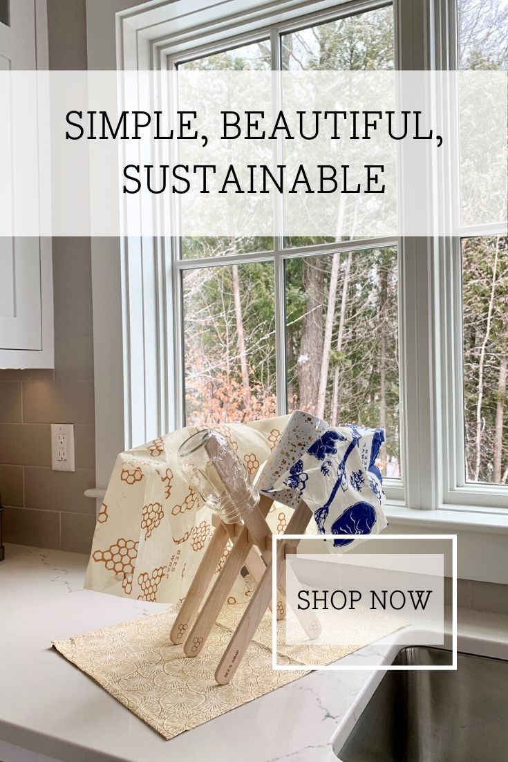 sustainable reusable beeswax food wraps hanging to dry