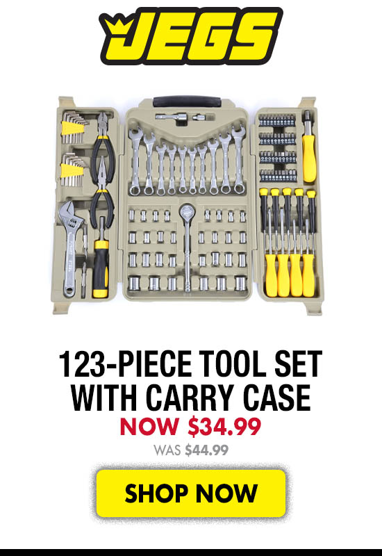 JEGS 123-Piece Tool Set with Carry Case - Was $44.99 Now $34.99