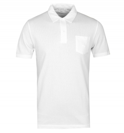 Sunspel White Riviera Short Sleeve Polo Shirt