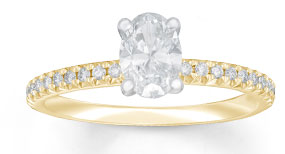 14K Yellow Gold Modern Creation Lab-Created Diamond Engagement Ring