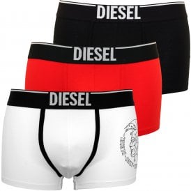 3-Pack Damien Logo Boxer Trunks, Red/Black/White