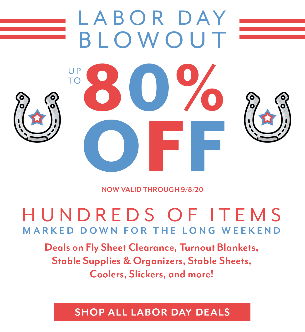 Labor Day Blowout: up to 80% off, extended until tonight.