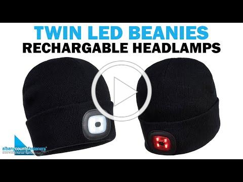 Twin LED Beanies - Knit Beanies With Front &amp; Back Headlamps | Overview
