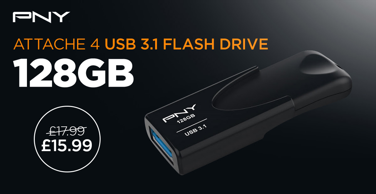 PNY Attache 4 USB 3.1 Flash Drive Memory Stick 80MB/s - Only ?15.99