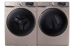 Shop Samsung Champagne Front Load Steam Washer with Electric Dryer