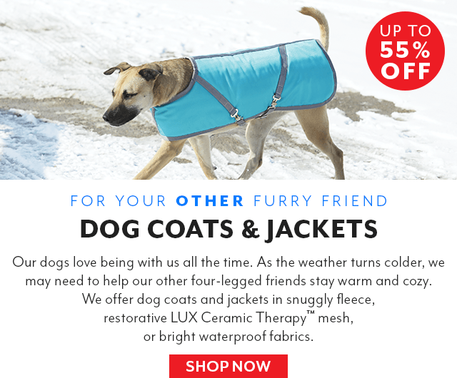 Dog coats and jackets are now on sale for up to 55% off.