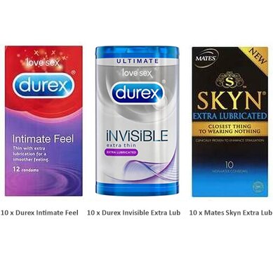Extra Lubricated Condoms Value Pack (30 Pack)