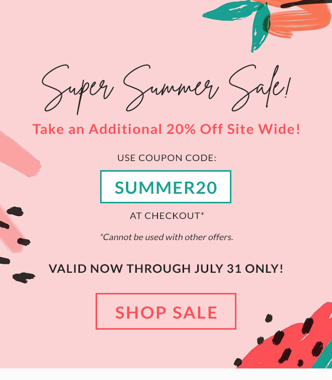 Super Summer Sale! Take An Additional 20% Off Site Wide! Use Coupon Code: SUMMER20 at checkout.