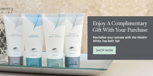 Enjoy A Complimentary Gift With Your Purchase - Revitalise your senses with the Westin White Tea Bath Set - Shop Now - Bath Set Image