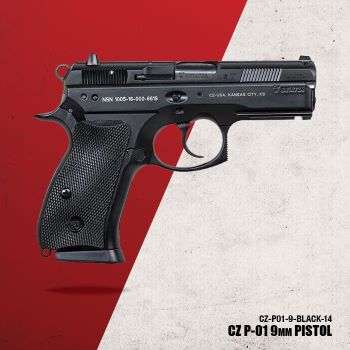 CZ75 P01 Black 9mm 15rd -91199