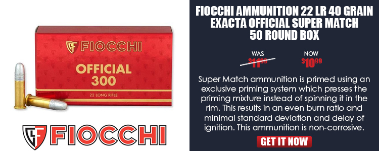 Fiocchi 22LR 40gr Exacta Official Super Match  Box of 50- 980FPS