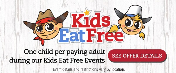 Kids Eat Free during our Kids Eat Free Events! Check out the offer details for your local Pizza Ranch.